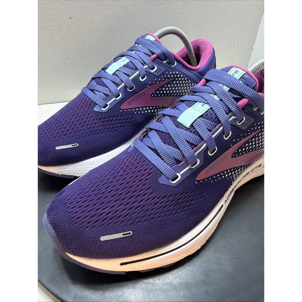 Brooks Adrenaline GTS 22 Women's Size 9.5 Purple Pink Mint Running Shoes 120353 - Picture 9 of 15